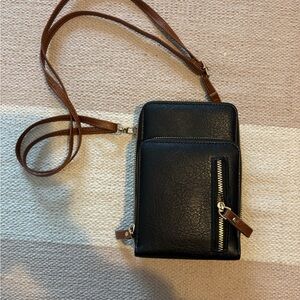 Black Leather Crossbody Bag